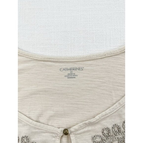 Catherine’s Women’s Embroidered Top Shirt Ivory‎ 3X - Picture 4 of 7